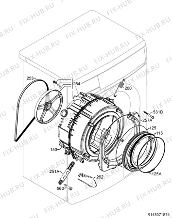 Взрыв-схема стиральной машины Rosenlew RTFB5600 - Схема узла Functional parts 267